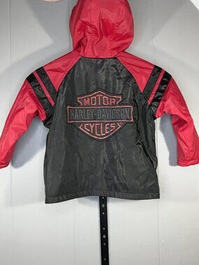 Youth Harley Davidson Motorcycle Fleece Reversible Jacket kids sz 4